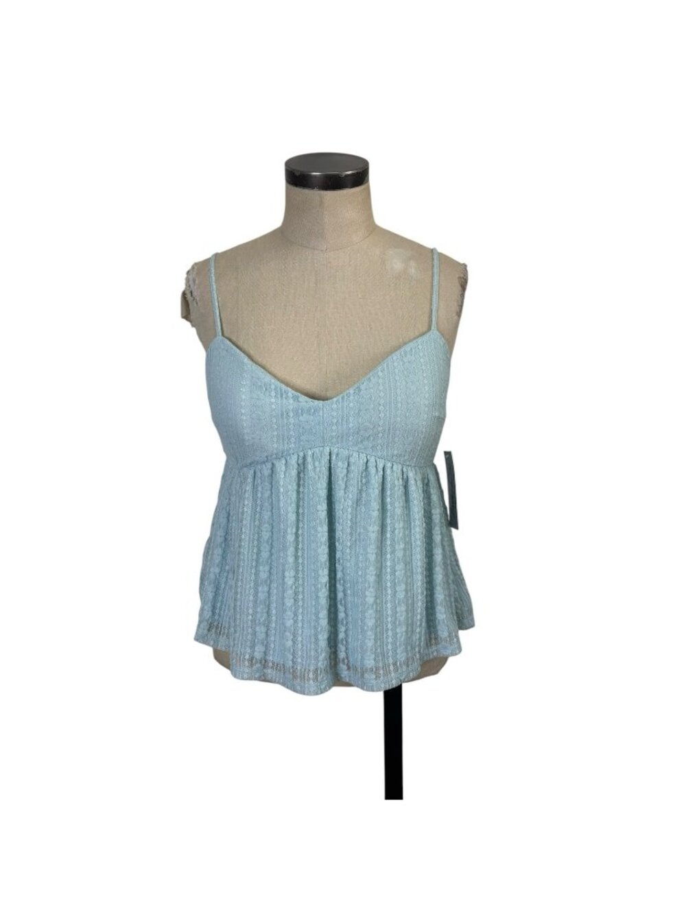 NEW Derek Heart Lace Overlay Babydoll Tank Top Large